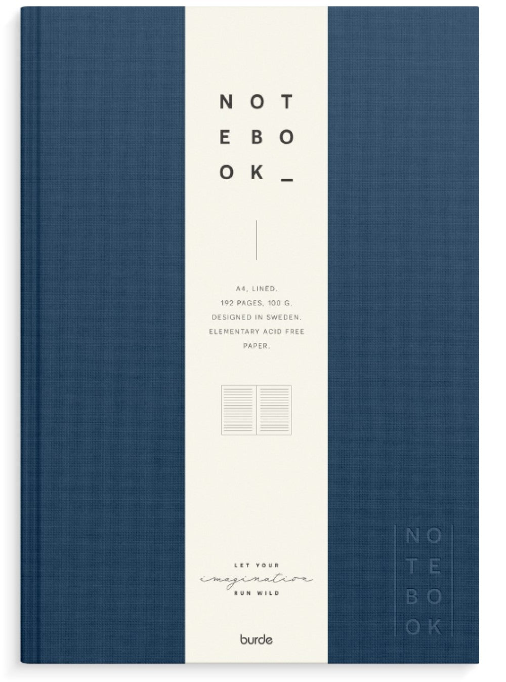 NOTEBOOK TEXTILE DARK BLUE A4 LINJERET