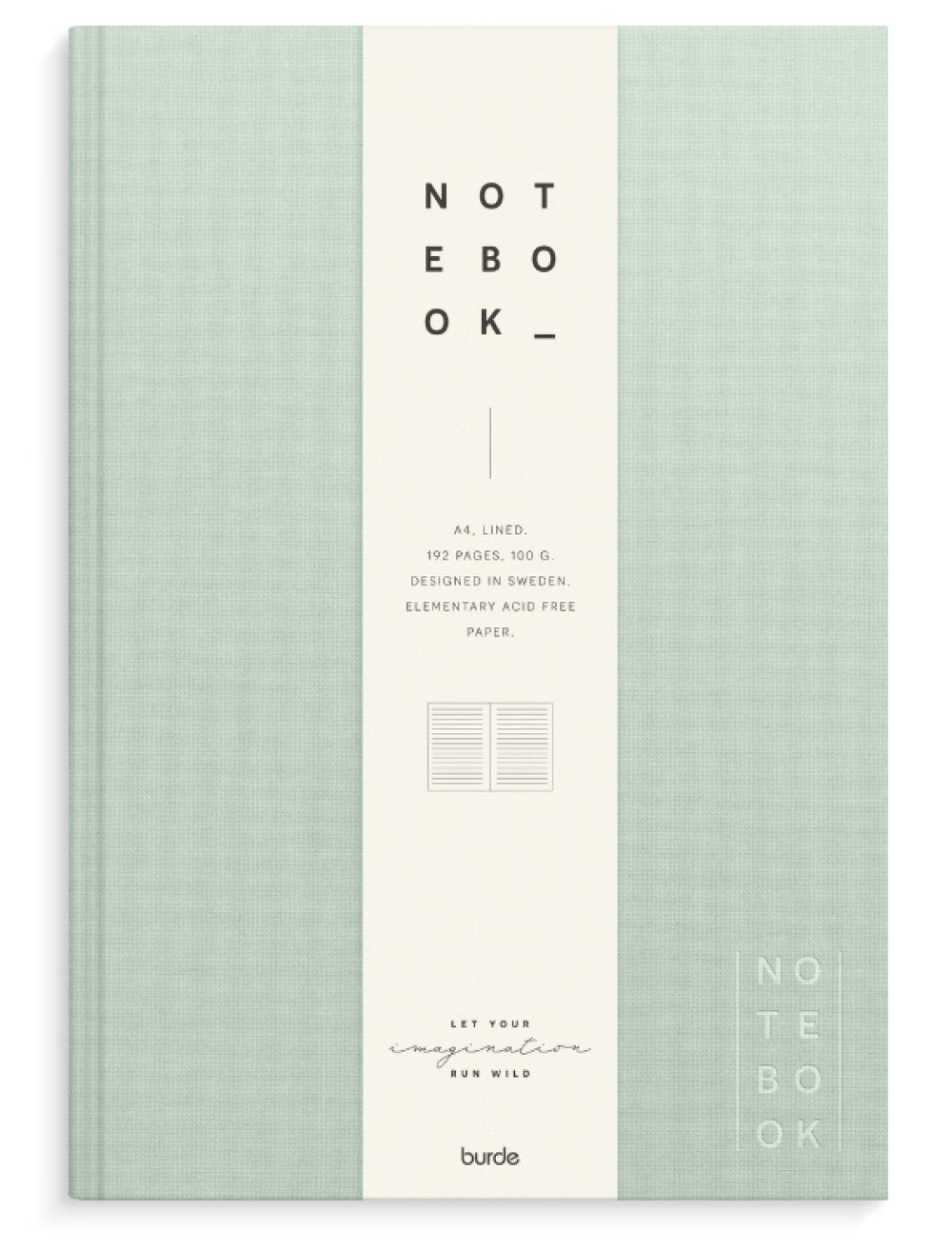 A4 NOTESBOG TEXTIL GRØN LINJERET