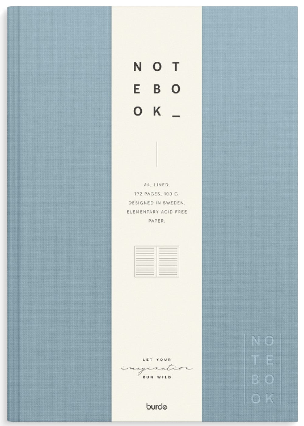 NOTEBOOK TEXTILE LIGHT BLUE A4 LINEJERET