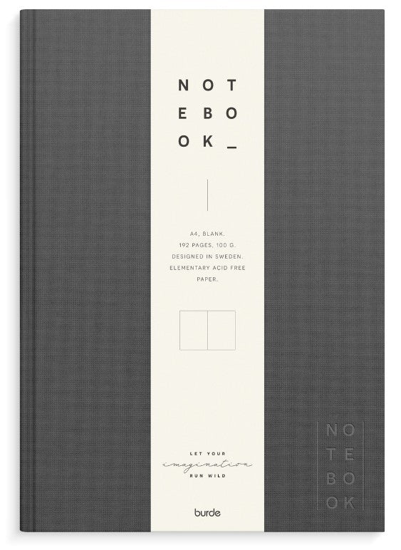 NOTEBOOK TEXTILE DARK GREY A4 ULINJERET