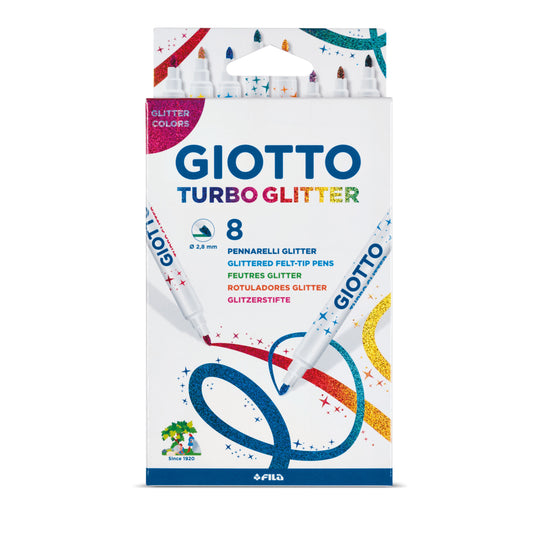 TUSSER GLITTER GIOTTO ASS. FARVER 8 STK.