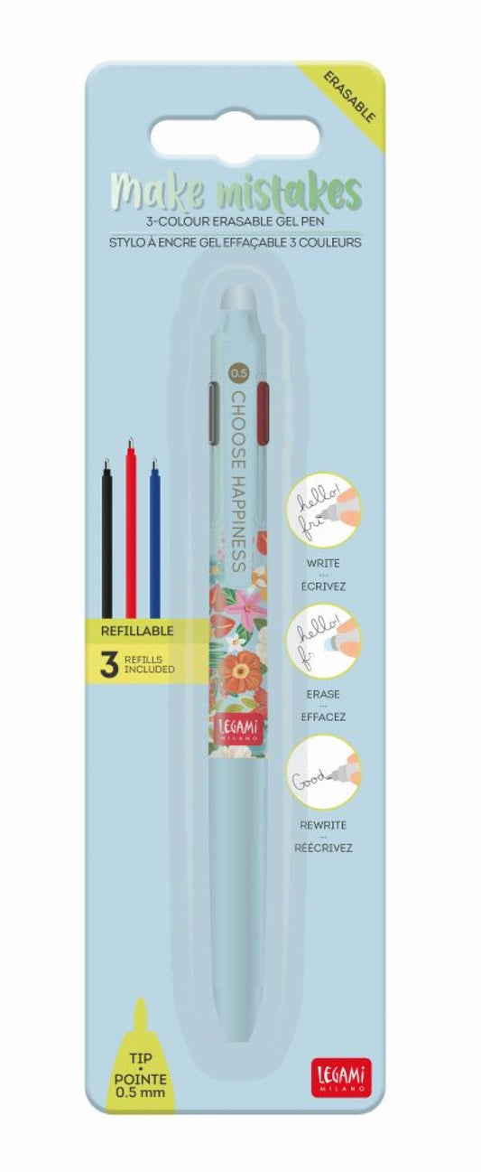 ERASABLE PEN 3IN1 FLOWERS
