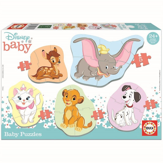 EDUCA BABY DISNEY ANIMALS 3, 3, 4, 4 & 5 BRIKKER