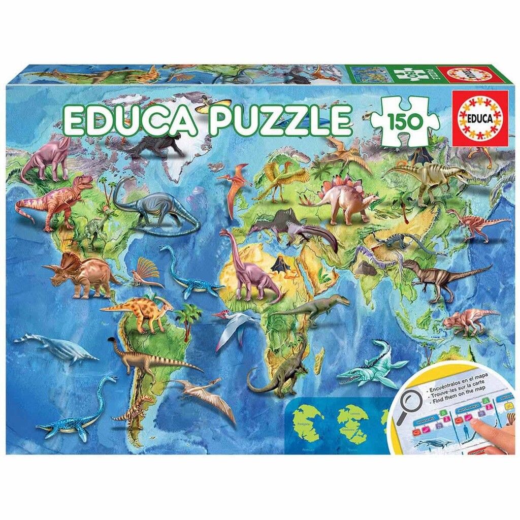EDUCA DINOSAURS WORLD MAP 150 BRIKKER
