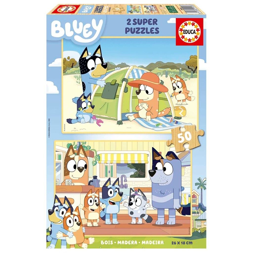 BLUEY TRÆPUSLESPIL 2X50 BRIKKER