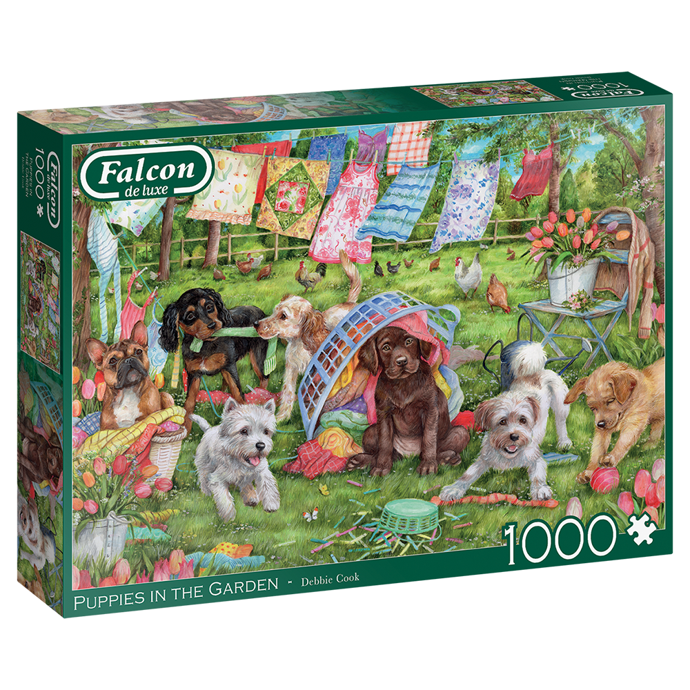 FALCON PUPPIES IN THE GARDEN 1000 BRIKKER