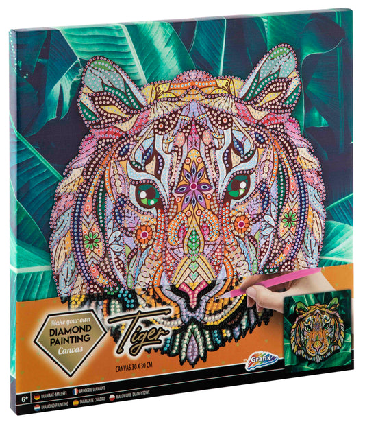 DIAMOND ART PÅ LÆRRED TIGER 30X30CM