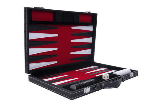 BACKGAMMON 38 CM RØD/HVID/SORT