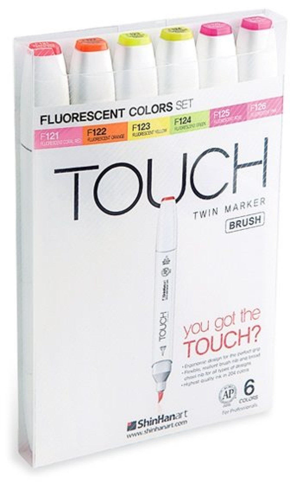 TOUCH BRUSH 6 ASS FLUO COLORS