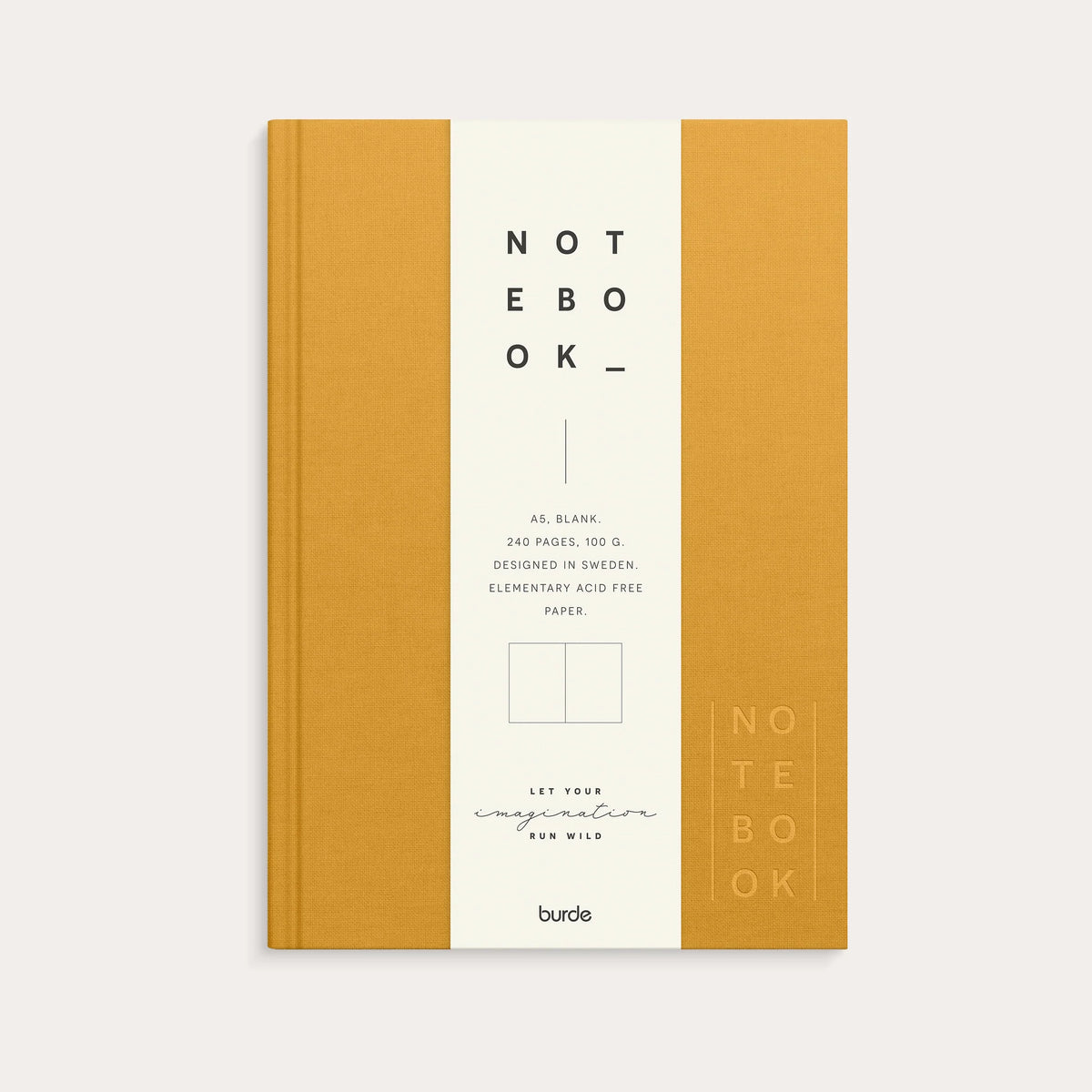 NOTEBOOK TEXTILE MUSTARD A5 UNLINED
