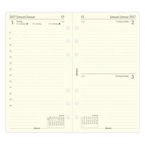 FILOFAX REFILL PERSONAL EN DAG PR: SIDE 2027