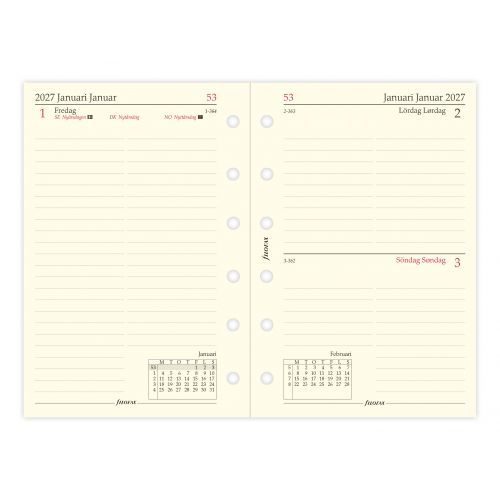 FILOFAX REFILL EN DAG PR SIDE POCKET 2027