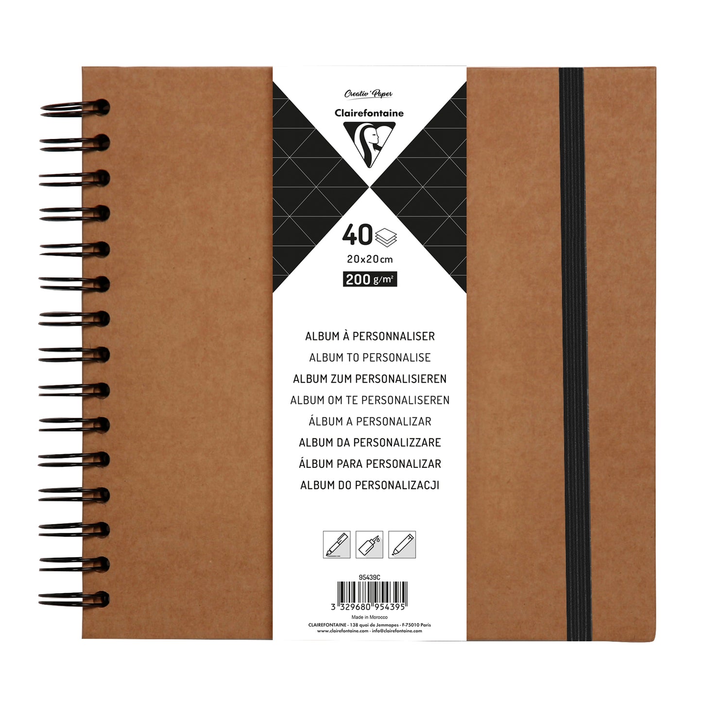 KRAFT HARD COVER ALBUM 20X20CM 40 ARK