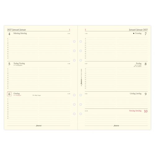FILOFAX A5 UGE OPSLAG HORISONTTAL 2027