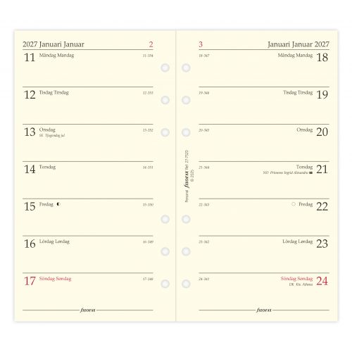 FILOFAX REFILL EN UGE PR SIDE PERSONAL 2027