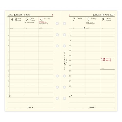 FILOFAX REFILL EN UGE PR OPSLAG VERTIKAL PERSONAL 2027