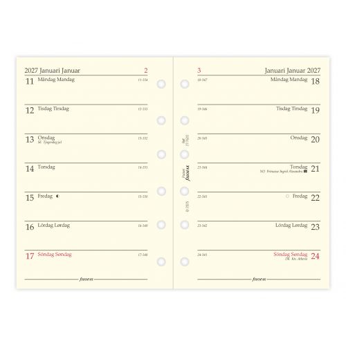 FILOFAX REFILL EN UGE PR OPSLAG POCKET 2027