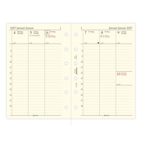 FILOFAX REFILL EN UGE PR OPSLAG VERTIKAL POCKET 2027