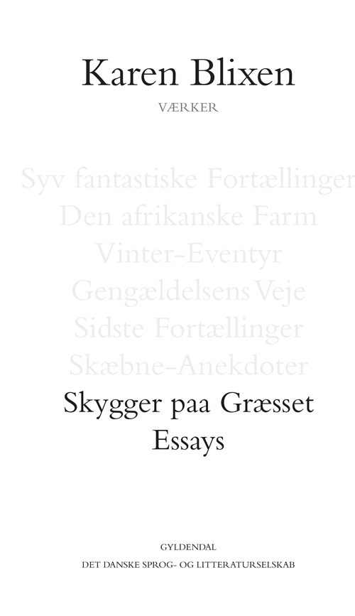 SKYGGER PÅ GRÆSSET