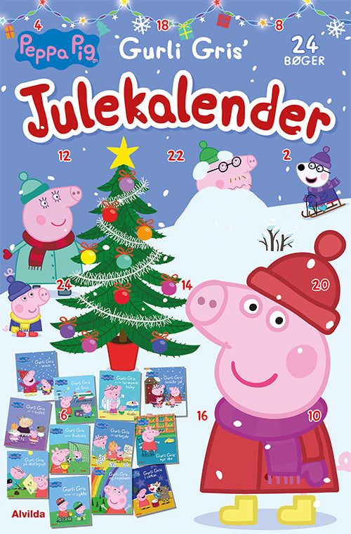 PEPPA PIG - GURLI GRIS' JULEKALENDER - MED 24 BILL