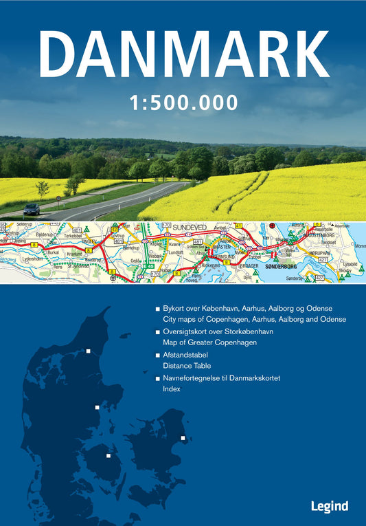DANMARKSKORT 1:500.000
