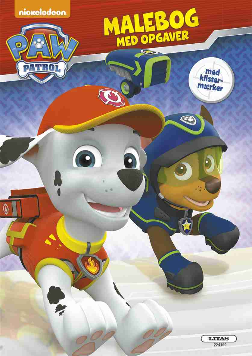 PAW PATROL MALEBOG MED KLISTERMÆRKER