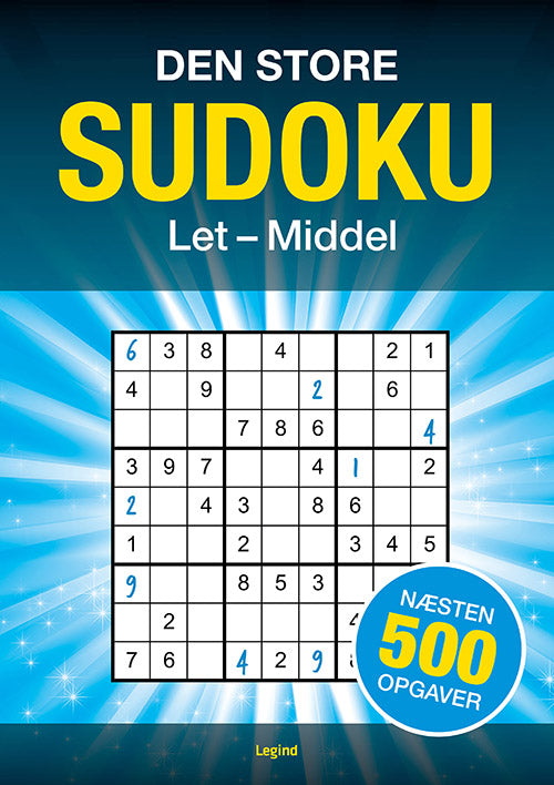 DEN STORE SUDOKU 500 OPGAVER LET TIL MIDDEL