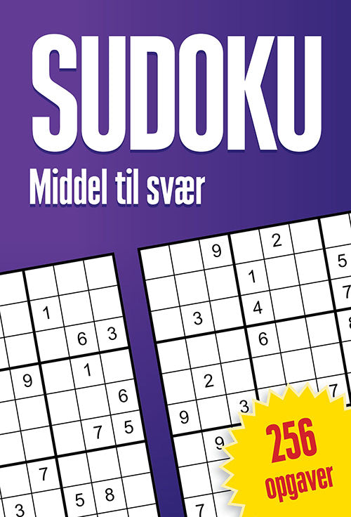SUDOKU MIDDEL-SVÆR 256 OPGAVER