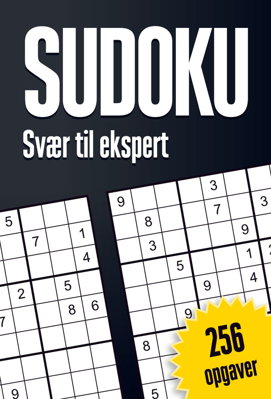 SUDOKU SVÆR-EKSPERT 256 OPGAVER