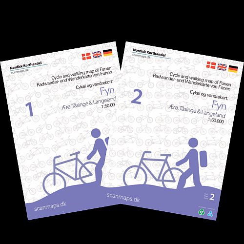 CYKEL OG VANDREKORT - FYN, ÆRØ, TÅSINGE OG LANGELAND