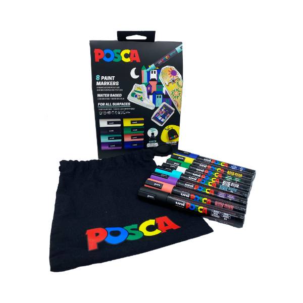POSCA PAINTMARKER POUCH SET 8 STK.