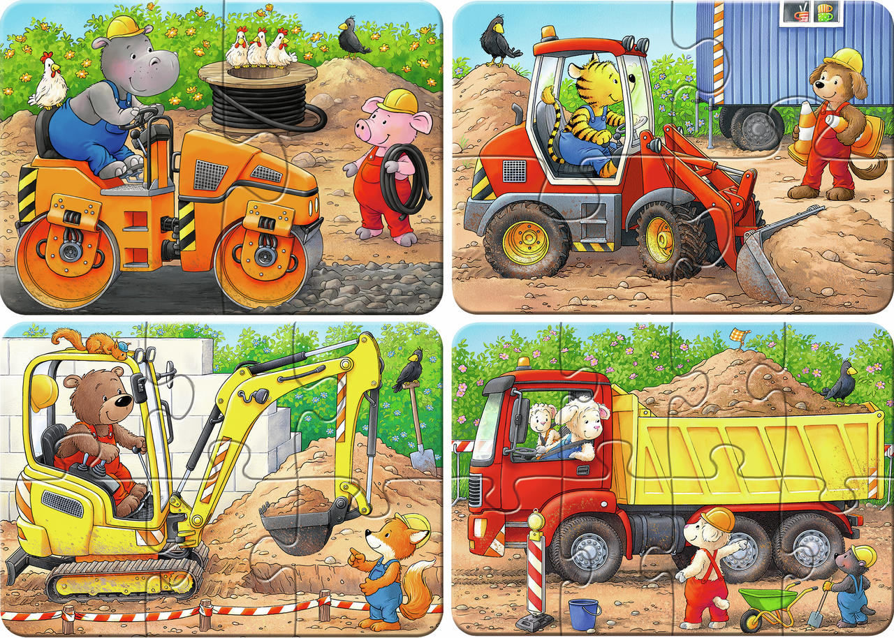 CONSTRUCTION SITE ANIMALS 2/4/6/8 BRIKKER