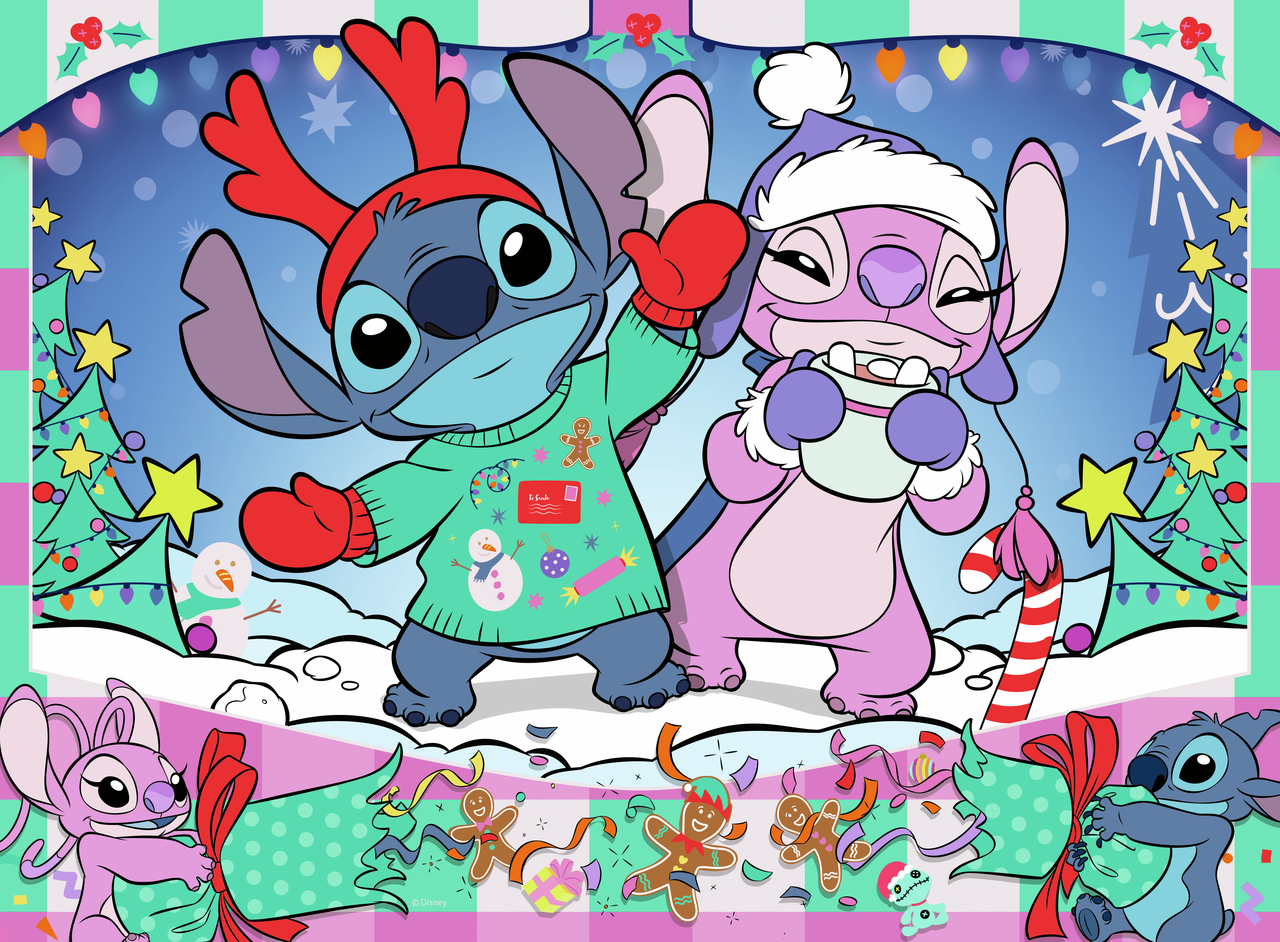 RAVENSBURGER DISNEY STITCH CHRISTMAS 100 XXL BRIKKER