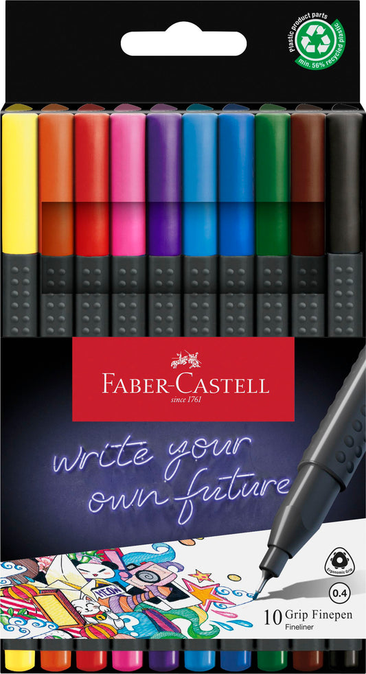 FINELINER FABER CASTELL GRIP 10 STK.
