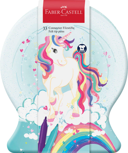 FABER CASTELL TUSSER CONNECTOR UNICORN TIN 33 STK.