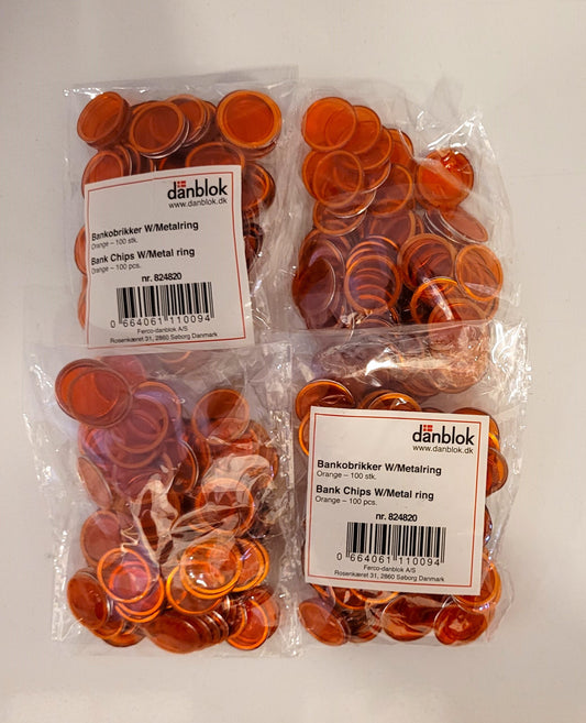 BANKOBRIKKER M/METALRING ASS. FARVER CA. 100 STK