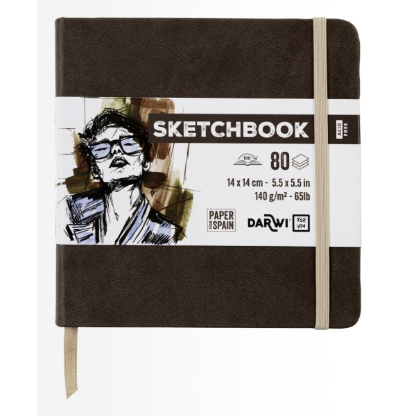 DFY SKETCHBOOK 14X14 80SH 140G BROWN