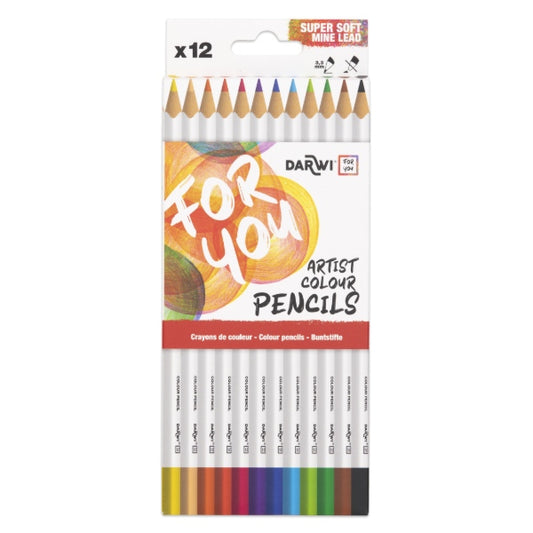 DARWI ARTIST COLOUR PENCILS 12 ASS.