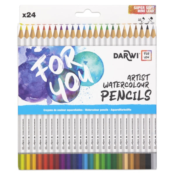 DARWI WATER COLOUR PENCILS 24 STK.