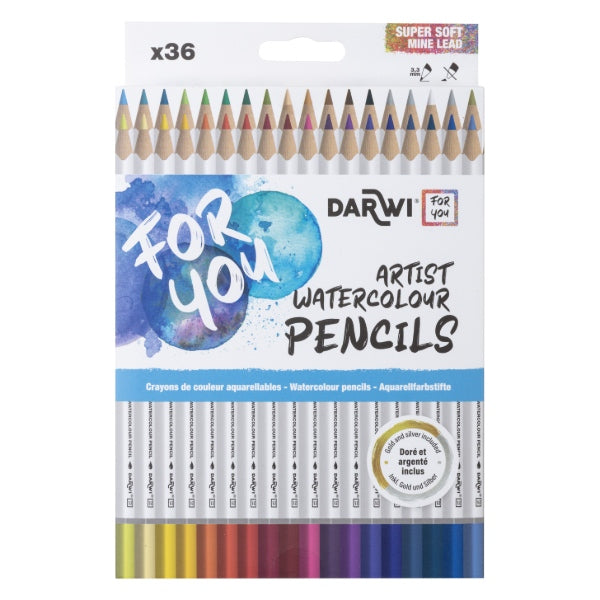 DARWI WATER COLOUR PENCILS 36 STK.