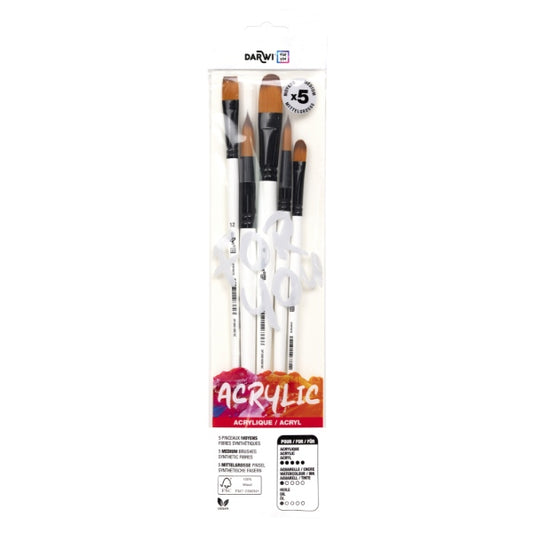 DFY SET OF 5 MEDIUM BRUSHES DARWI AKRYL