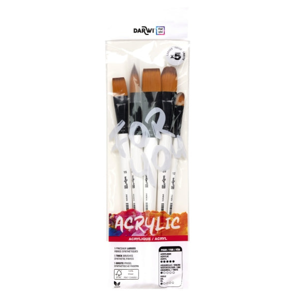DARWI SÆT MED 5 TYKKE PENSLER