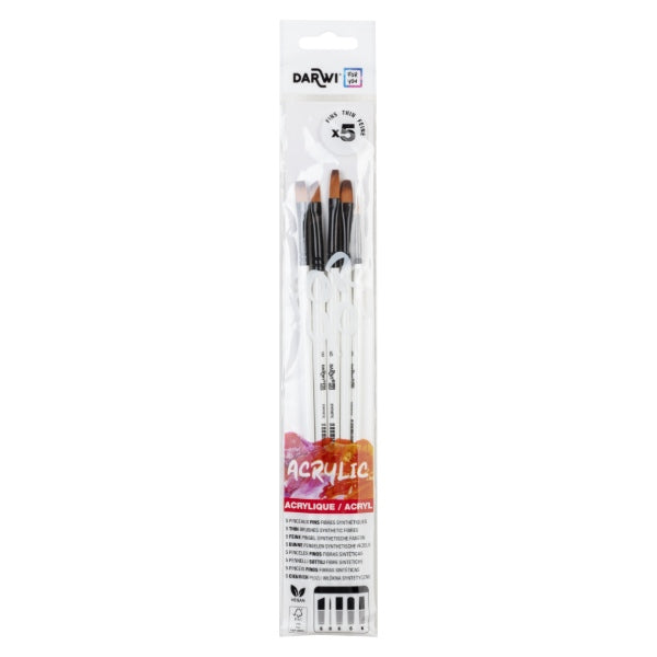 DFY SET OF 5 THIN BRUSHES 2 DARWI AKRYL