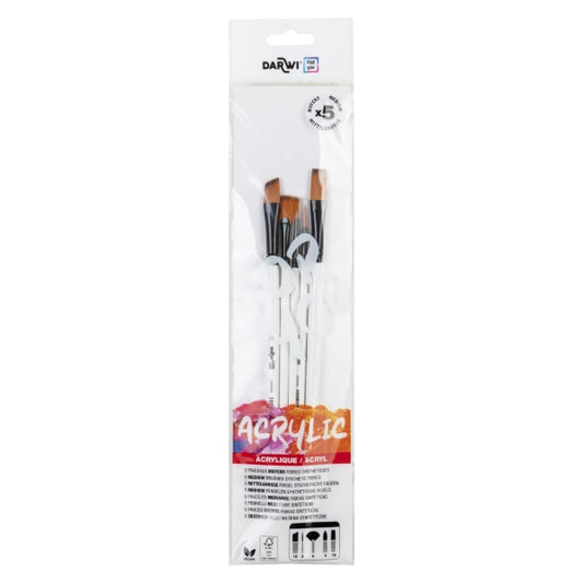 DRY SET OF 5 MEDIUM BRUSHES DARWI AKRYL