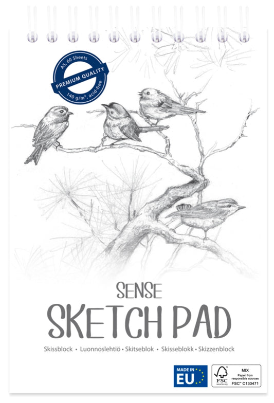 SENSE SKETCH PAD A5 M/SPIRAL 140 GR. 60 ARK (BLOK)