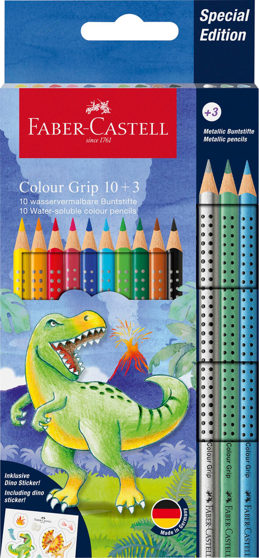 FABER CASTELL GRIP 2001 AKVAREL DINO 10+3 METALLIC