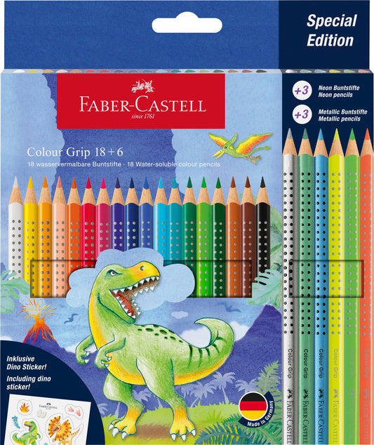 FABER CASTELL GRIP 2001 AKVAREL DINO 18+6