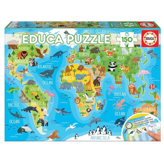 WORLD MAP ANIMALS 150 PCS