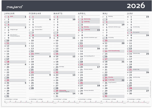 KONTORKALENDER MODERNE A3 2026