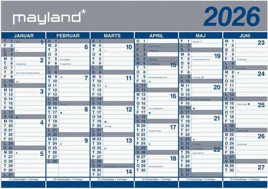 KÆMPEKALENDER 2X6 MDR PAPIR RØR 2026